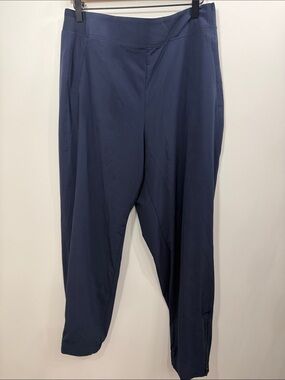 Athleta Brooklyn ankle zipper pants side size 14.Blue